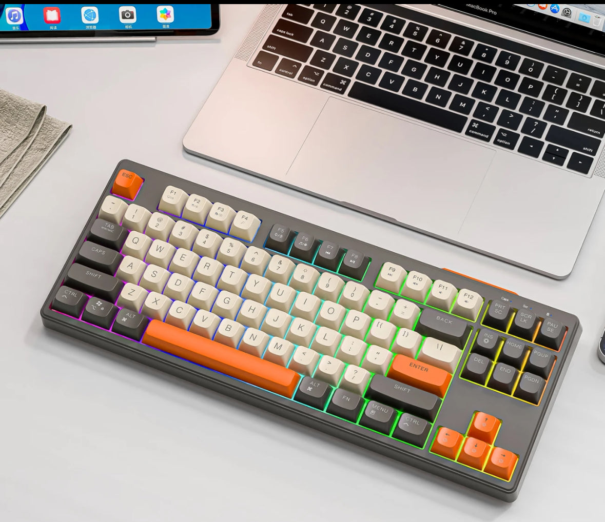 M87 Wireless Mechanical Gaming Keyboard – 87-Key | Dual-Mode Bluetooth 5.0 + 2.4GHz | PBT Keycaps | RGB Backlighting | Type-C Connection | For PC, Laptop, and Mac